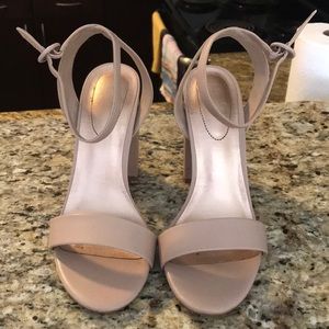 Mix No. 6 nude stilettos with ankle strap size 9